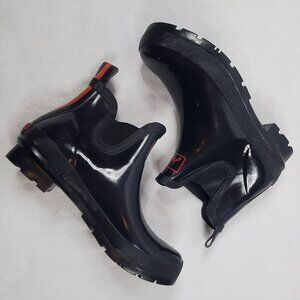 Joules Wellibob Wellington Ankle rain Boot Gloss Navy Women's sz 10 waterproof